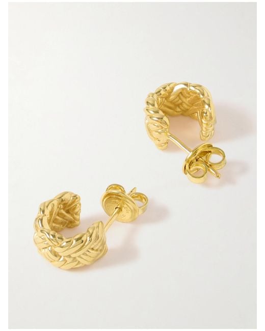 Bottega Veneta Metallic Plated Hoop Earrings
