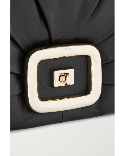 Roger Vivier Black Vic' Choc Me Padded Leather Shoulder Bag