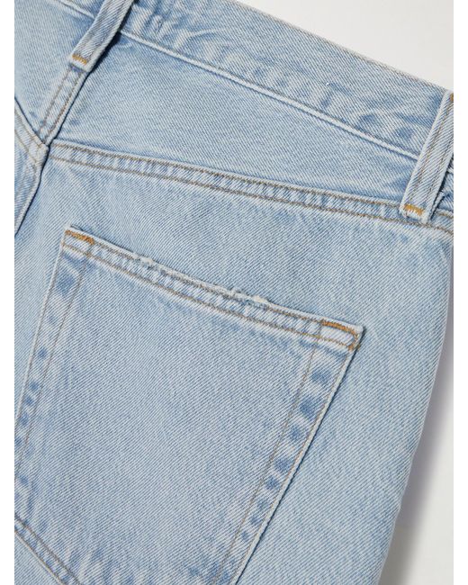 Agolde Blue Kelly Distressed High-Rise Straight-Leg Jeans