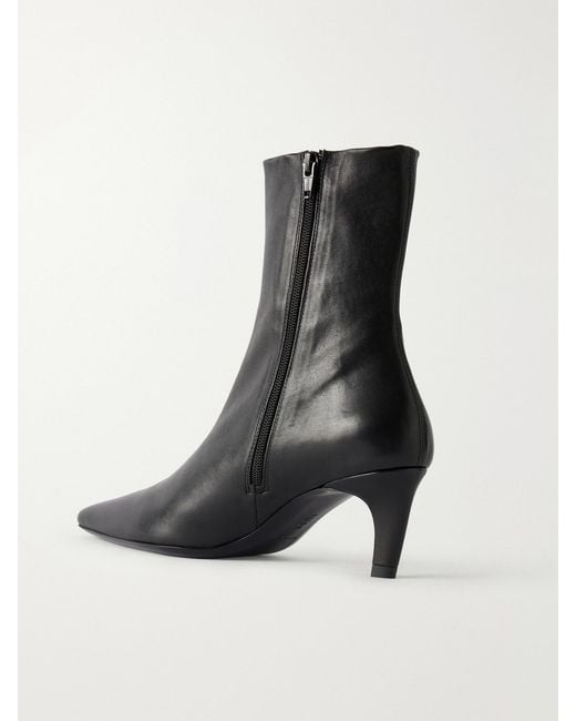 Jude Black Cave Leather Ankle Boots
