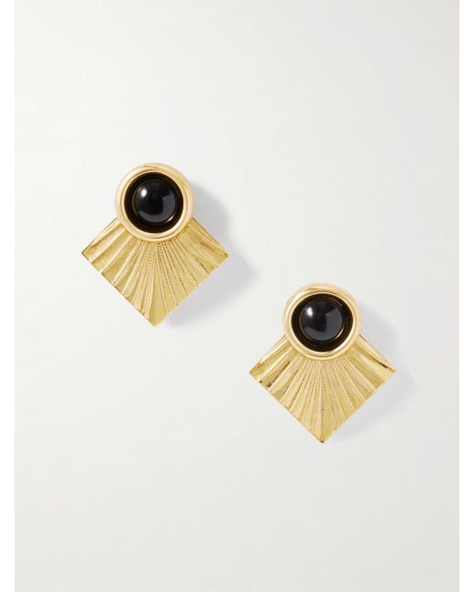 Jennifer Behr Metallic Noreen-Tone Onyx Earrings