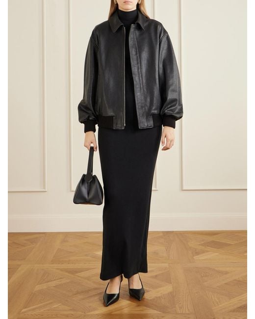 Nour Hammour Black Toyen Leather Jacket