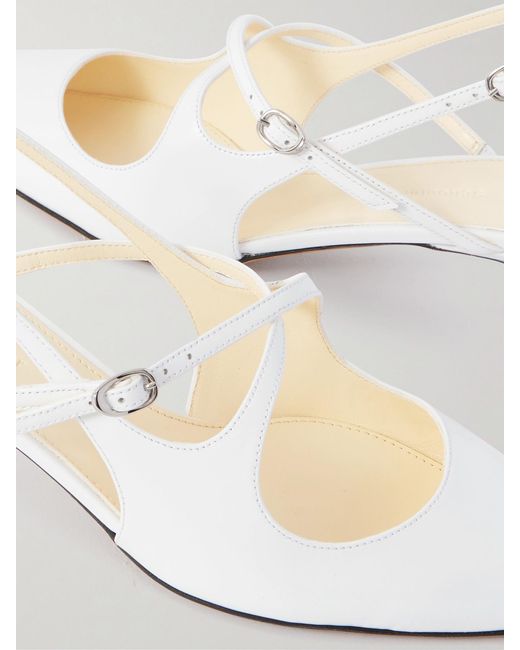 Proenza Schouler White Slash Leather Slingback Pumps