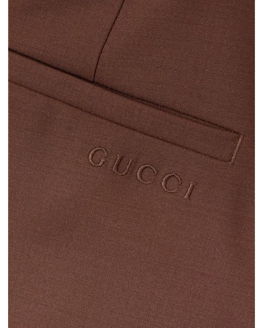 Gucci Brown Hose Mit Weitem Bein Aus Einer Wollmischung