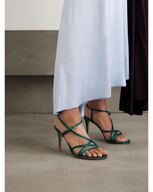 Gianvito Rossi Green 85Mm Satin Sandals