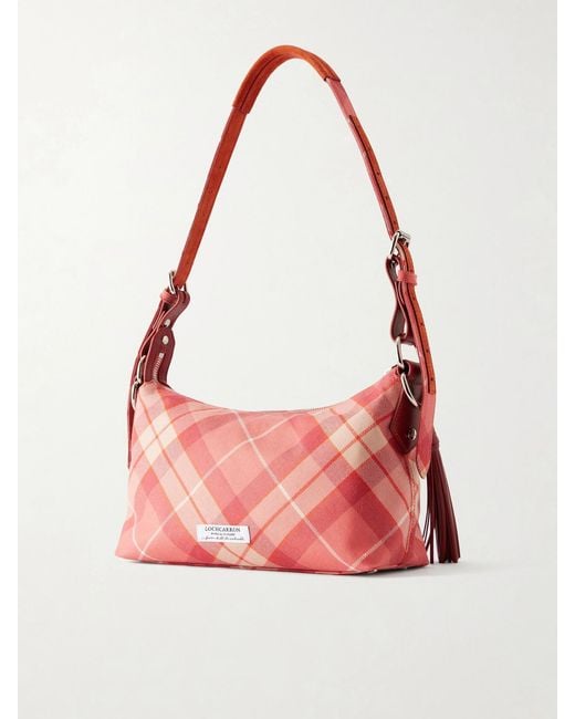Vivienne Westwood Pink Emma Checked Wool Shoulder Bag