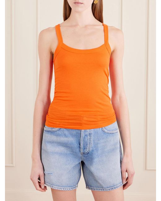 ÉTERNE Orange Duke Cotton-Blend Tank