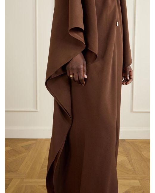 Taller Marmo Brown Sahara Lace-Up Cady Gown