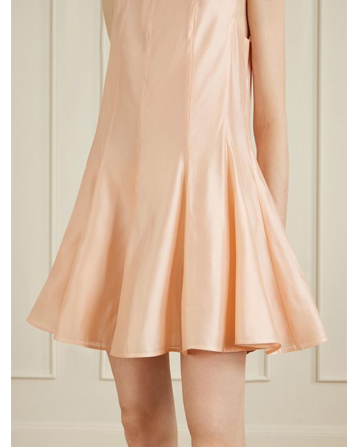 Khaite Natural Mags Paneled Satin-Twill Mini Dress