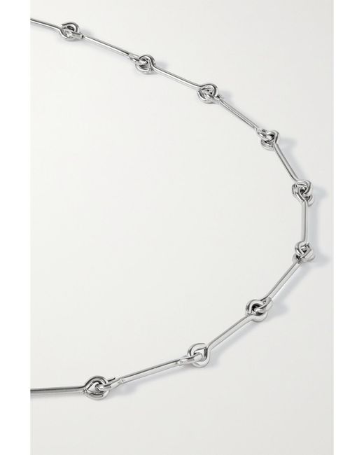 Laura Lombardi White Net Sustain Treccia Platinum-Plated Necklace