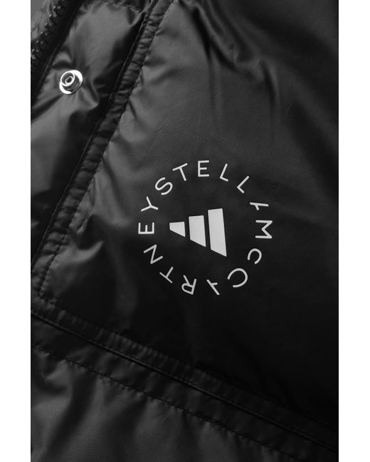 Adidas By Stella McCartney Black Truenature Quilted Padded Recycled-shell Hooded Jacket