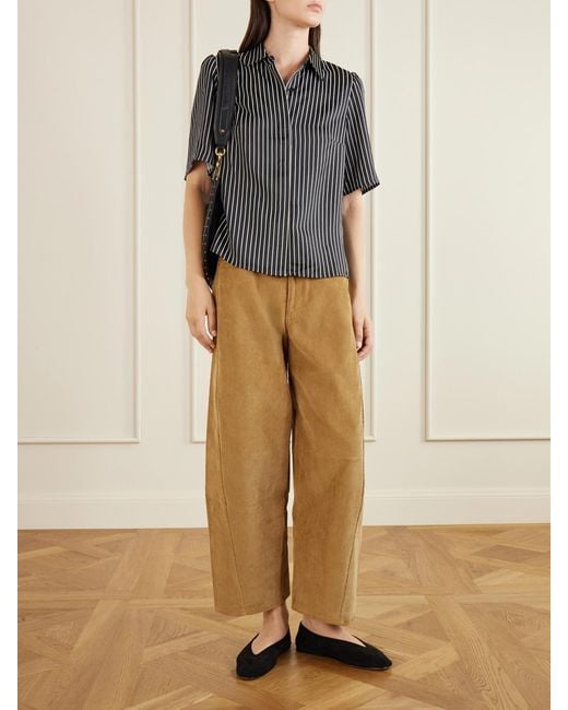 Maria McManus Gray Striped Habotai Blouse