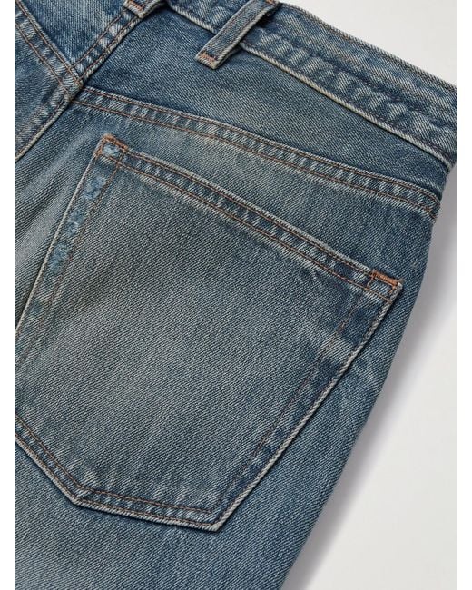 RÙADH Blue The Agnes Distressed Mid-Rise Straight-Leg Jeans
