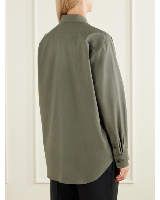 Auralee Green Cotton-Twill Shirt
