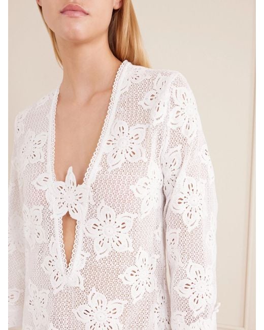 Miguelina White Jane Cotton-Lace Coverup