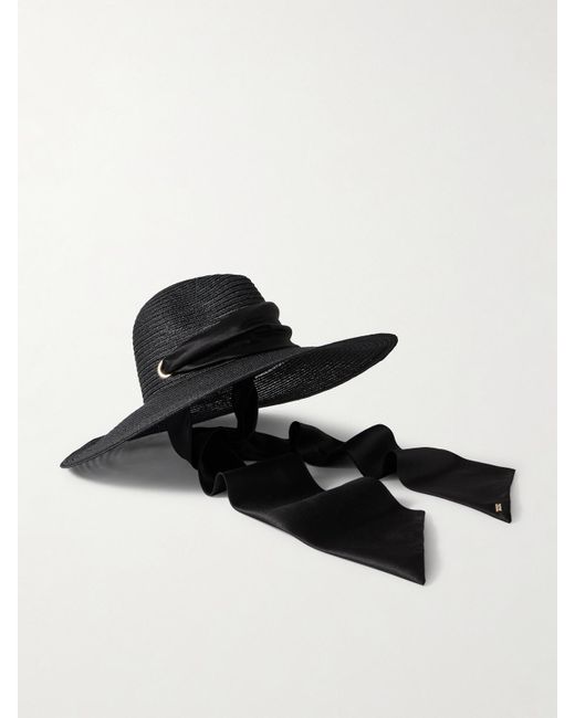 Eugenia Kim Black Cassidy Grosgrain-Trimmed Hemp Sunhat