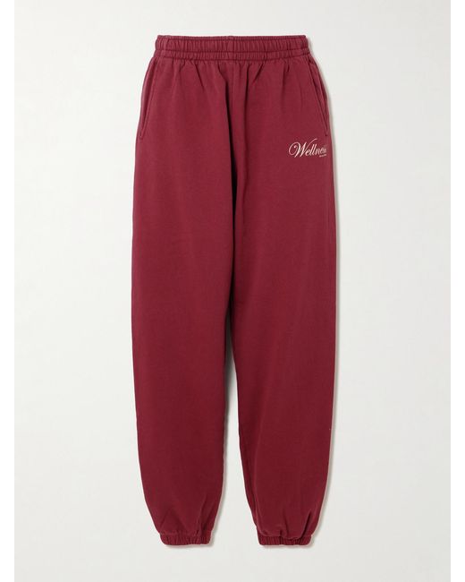 Sporty & Rich Soho Printed Cotton-Jersey Tapered Track Pants