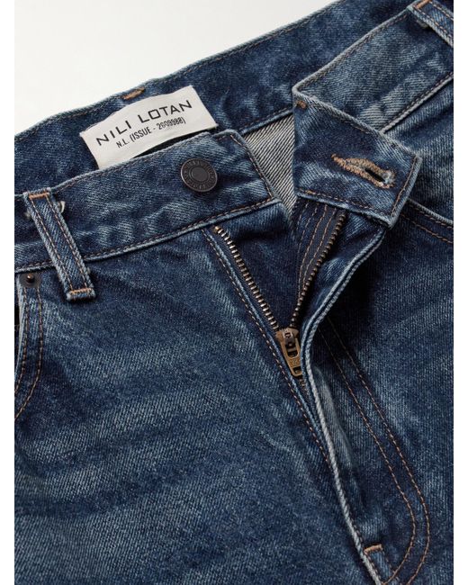 Nili Lotan Blue Calla Halbhohe Jeans Mit Geradem Bein