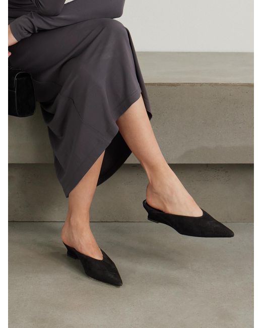 Le Monde Beryl White Suede Wedge Mules