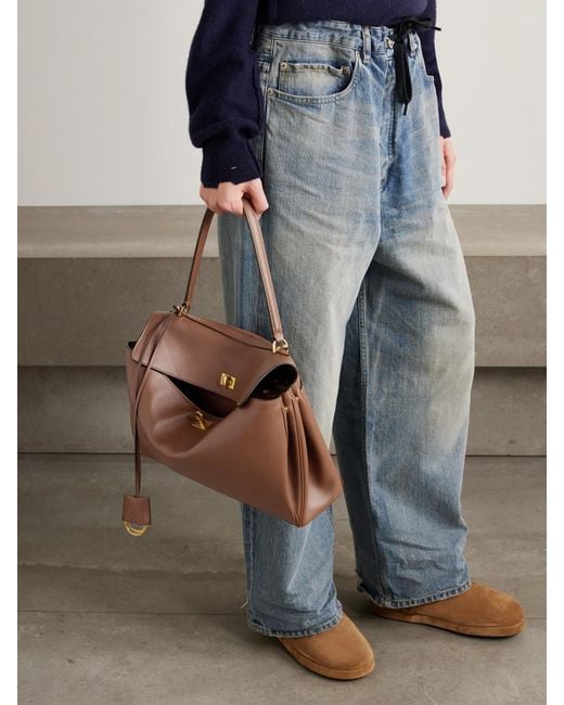Balenciaga Brown Rodeo Medium Leather Shoulder Bag