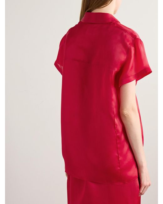 Khaite Red Keefe Silk-Organza Shirt