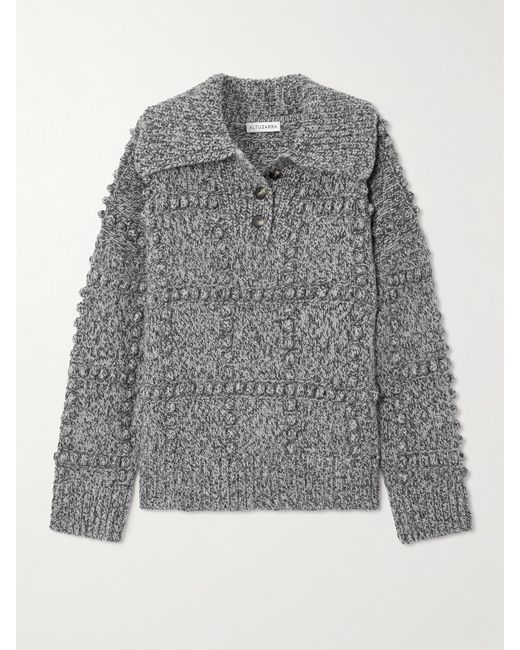 Altuzarra Gray Mitch Textured Merino Wool Polo Sweater