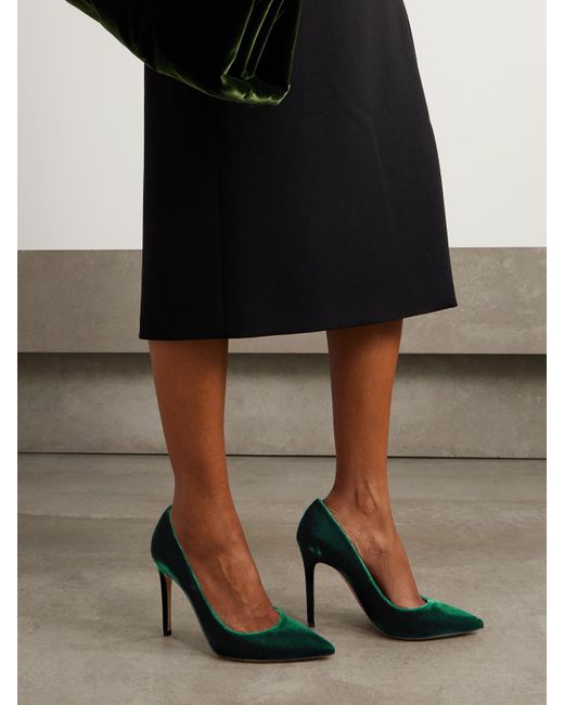 Gianvito Rossi Green Gianvito 105 Velvet Pumps