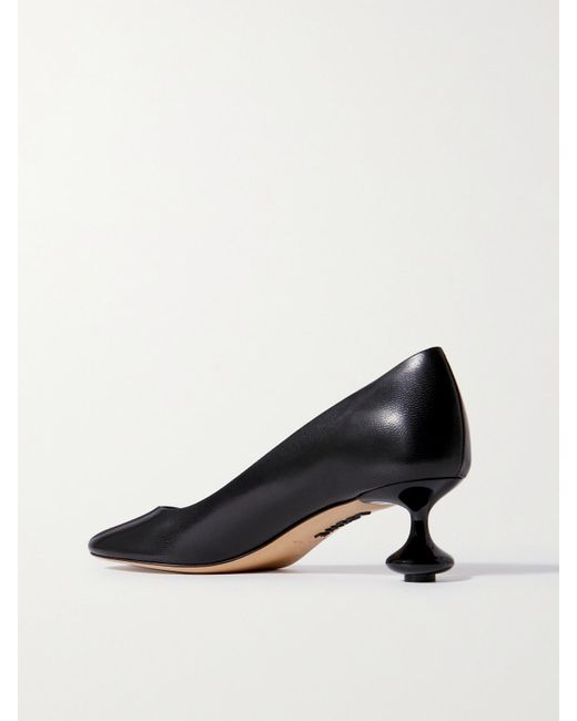 Loewe Black Petite Toy Pumps With A Darling Lacquered Heel