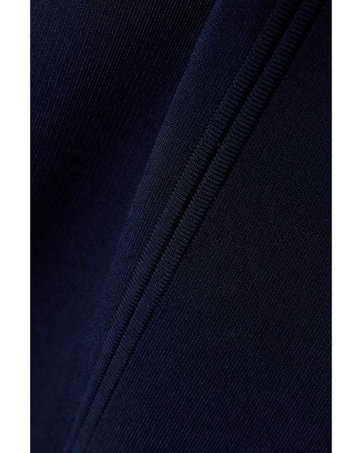 Galvan Blue Tyra Stretch-Knit Midi Dress