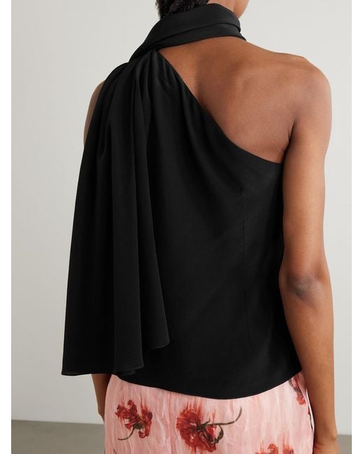 Emilia Wickstead Black Rosie Tie-Detailed Silk-Chiffon Blouse