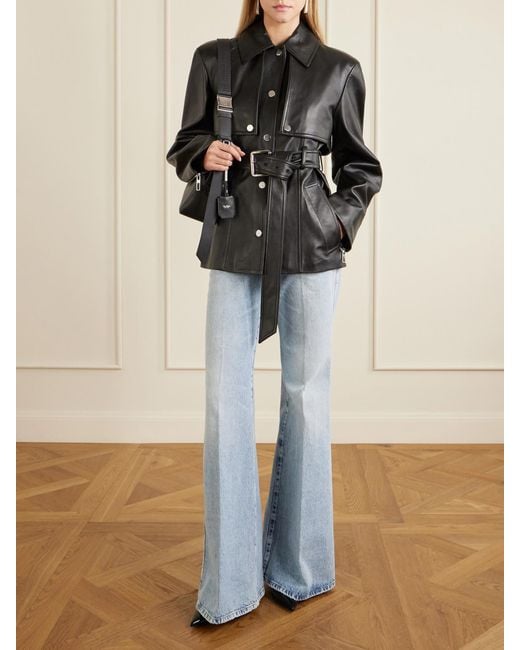 Sportmax Black Leather Jacket