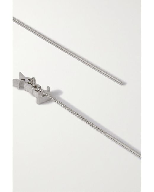 Saint Laurent White Opyum-Tone Earrings