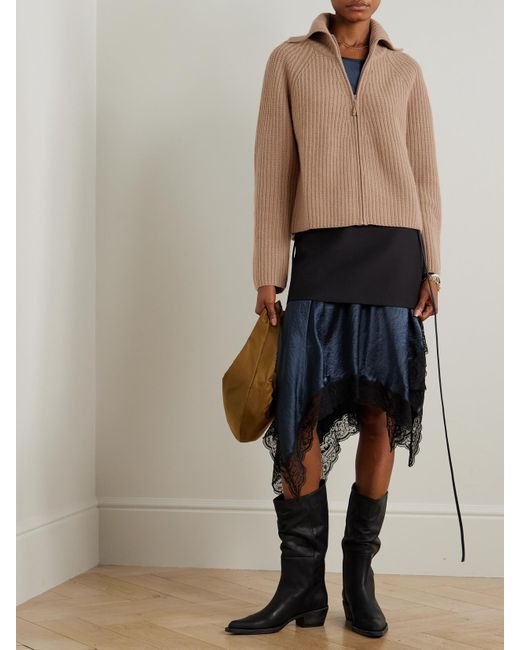 Allude Natural Cardigan Aus Einer Gerippten Woll-Kaschmirmischung