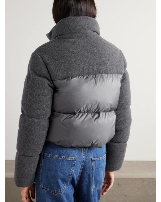 Moncler Gray Breze Appliquéd Quilted Flannel Down Jacket