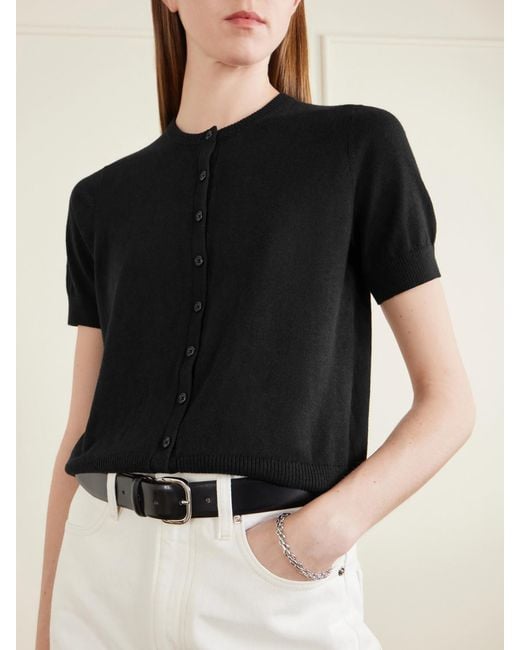 La Ligne Black Alex Cropped Knitted Cardigan