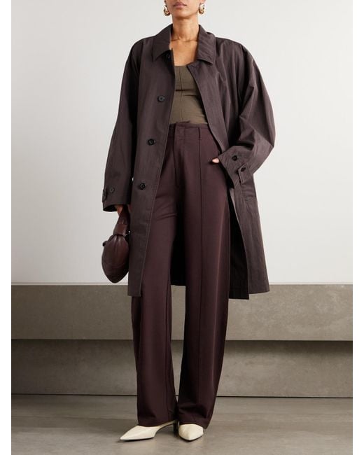Lemaire Gray Oversized-Mantel Aus Twill Aus Einer Baumwollmischung