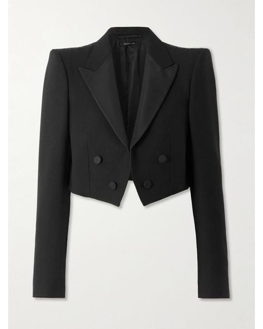 Tom Ford Black Blazer Aus Einer Mischung Aus Wolle, Mohair Und Seide