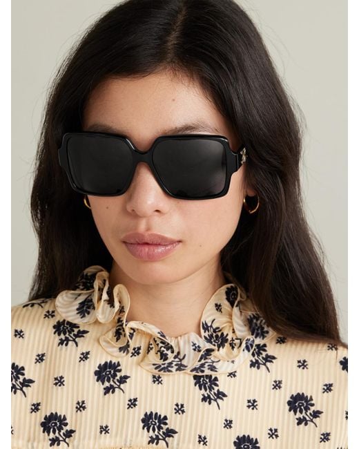Céline Black Triomphe Oversized Square-Frame Acetate Sunglasses