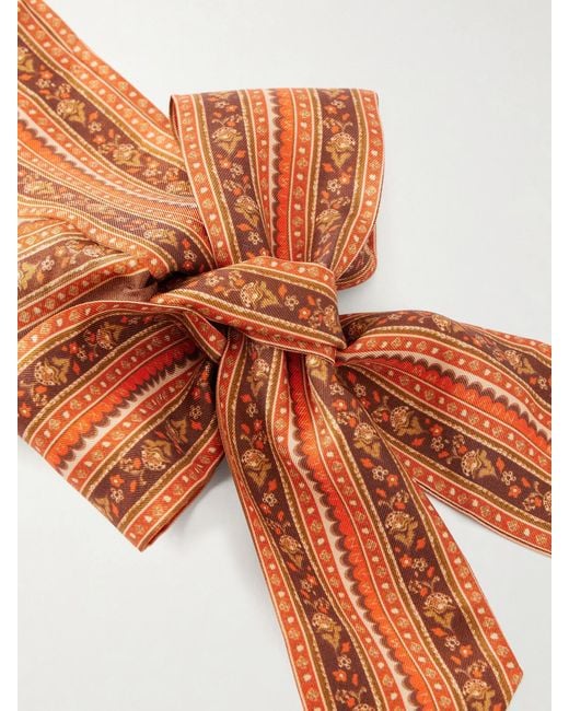 Zimmermann Orange Printed Silk Headscarf