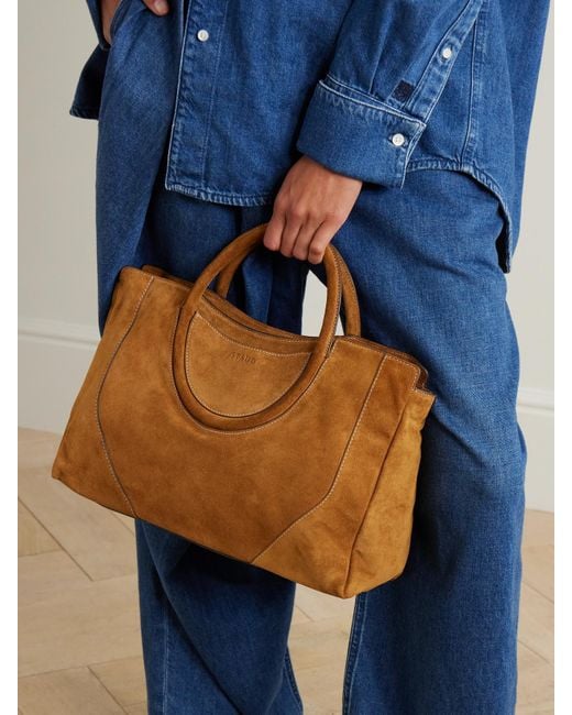 Staud Brown Maude Suede Tote