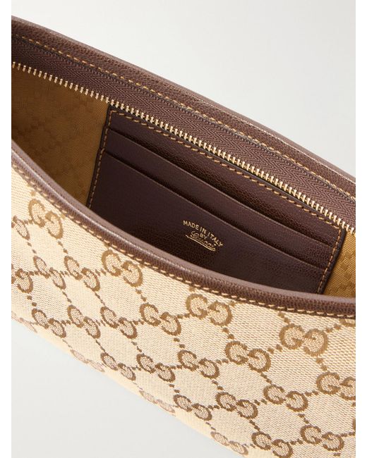 Gucci Natural Gossip Mini Leather-Trimmed Printed Coated-Canvas Shoulder Bag