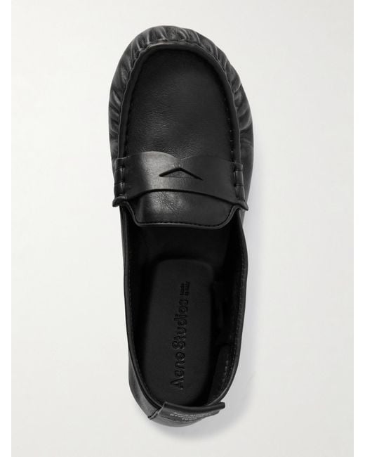 Acne Black Loafers Aus Strukturiertem Leder