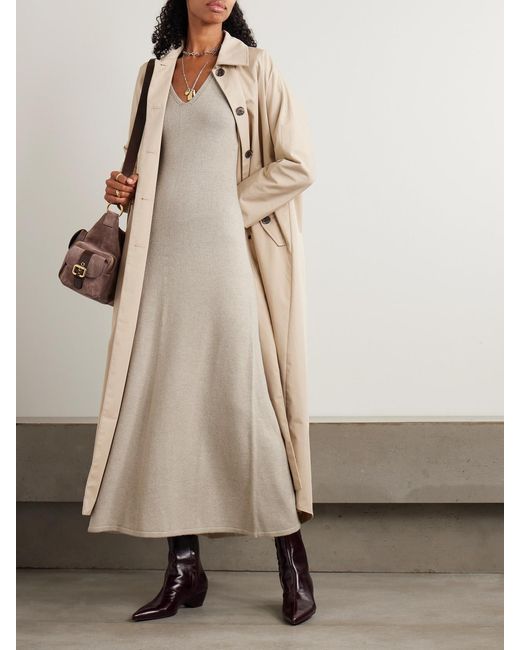 Isabel Marant Natural Salina Pointelle-Knit Wool-Blend Maxi Dress