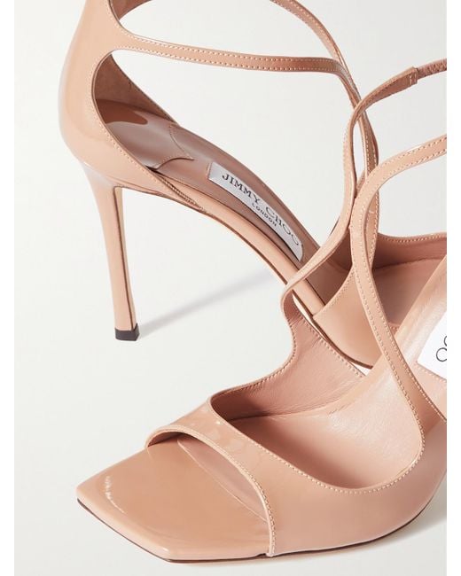 Jimmy Choo Natural Azia 95 Sandalen Aus Lackleder