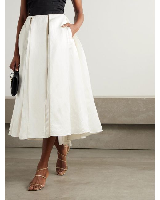 Abadia White Elodie Midirock Aus Dupionseide Mit Falten
