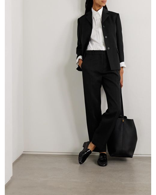 The Row Black Eudora Wool-Gabardine Blazer