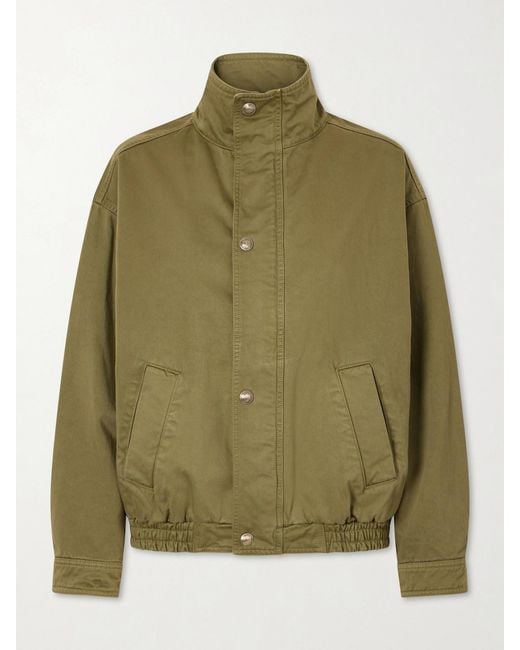 Nili Lotan Green Klaire Cotton Shell Blouson Jacket