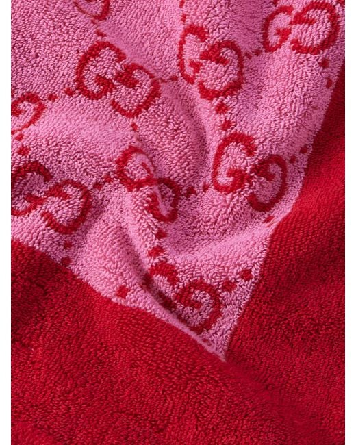 Gucci Pink Terry-Jacquard Beach Towel