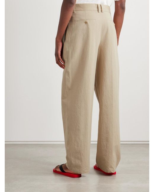 The Row Lilas Pleated Cotton-Blend Twill Tapered Pants in