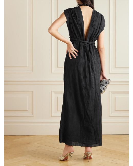 Isabel Marant Blue Joya Open-Back Braided Cotton-Gauze Maxi Dress
